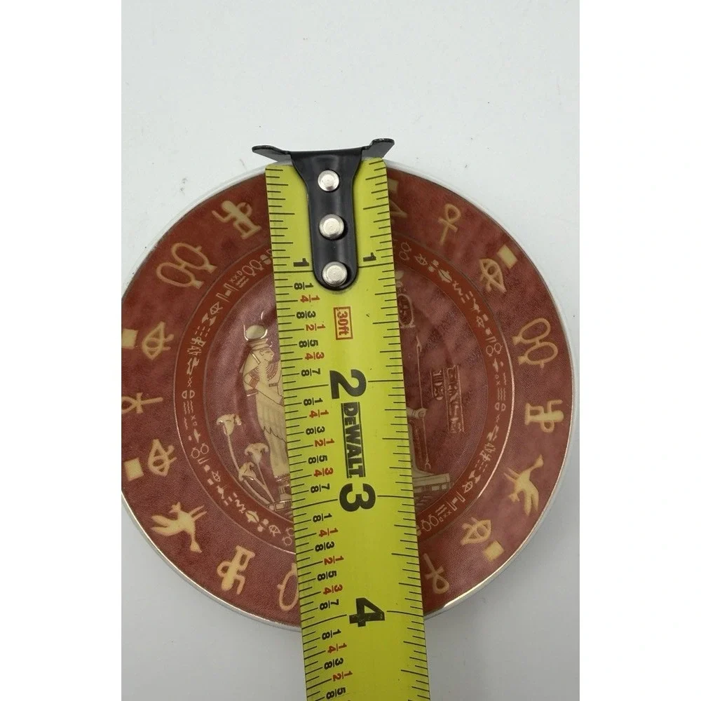 Set of 2 El Hamrawe Egyptian Motif Plates Red Gold 4
